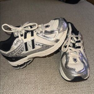 New Balance Kids Sneakers - Metallic Silver and Black